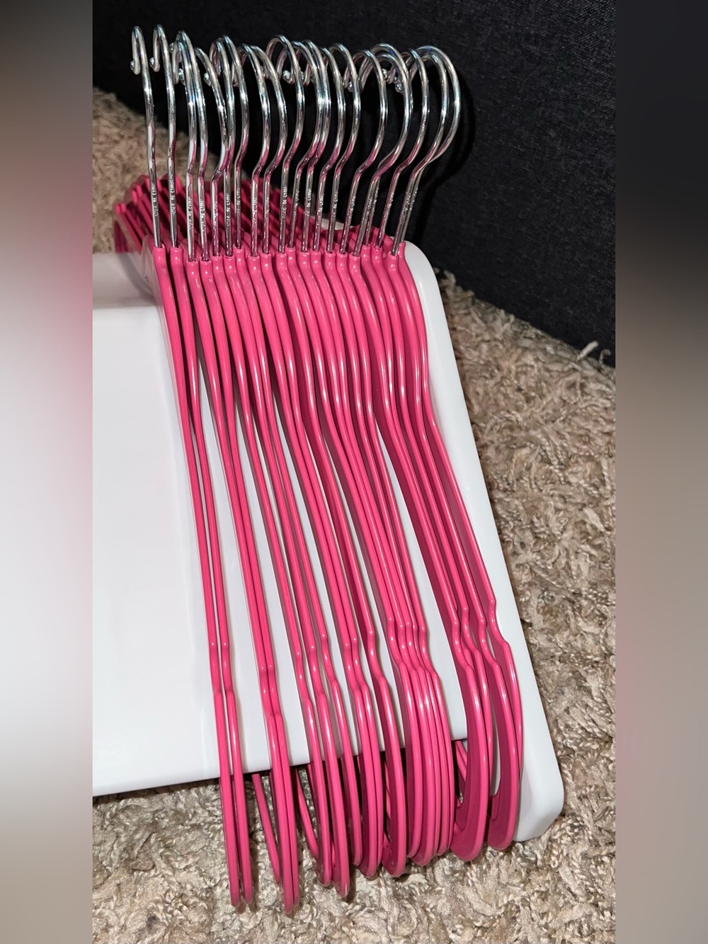 60 Slim Plastic (Non-Velvet) Clothes Hangers - Approx. 17.7" inch wide - Picture 7 of 12
